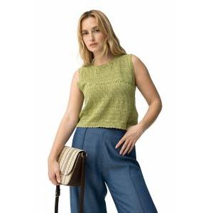 Top verde lavorato a maglia in cotone