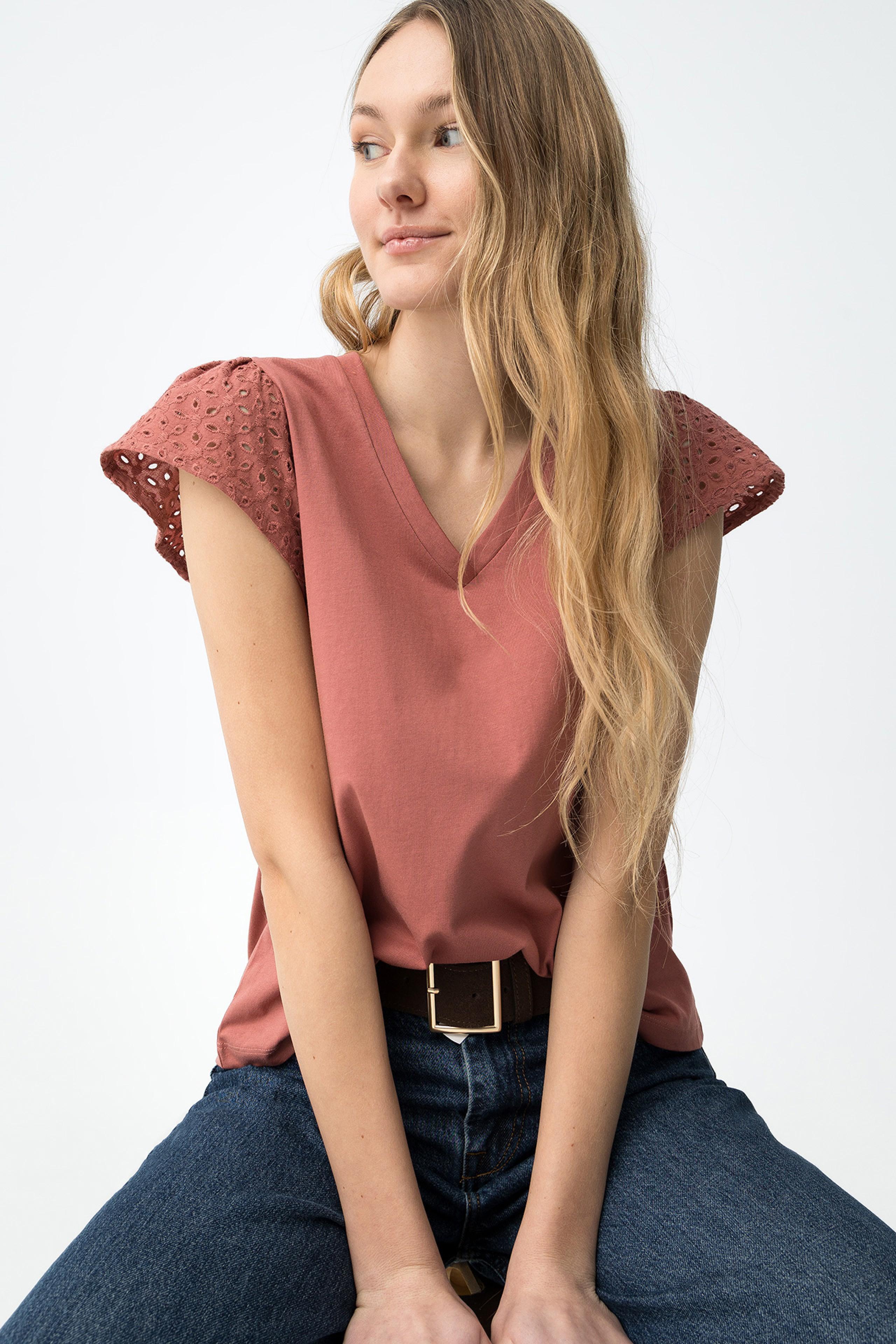 T-shirt scollo V cotone Tiffosi