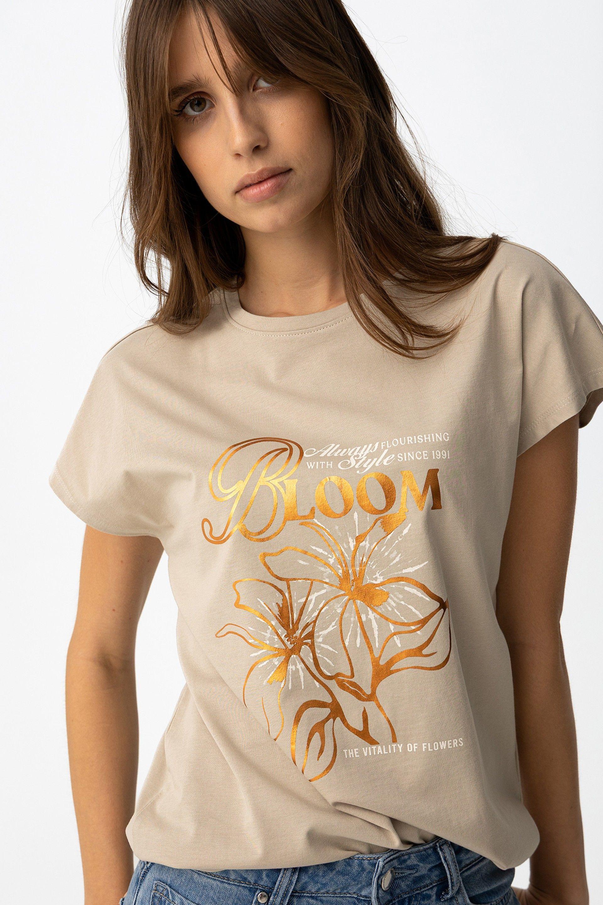 T-shirt donna beige Tiffosi