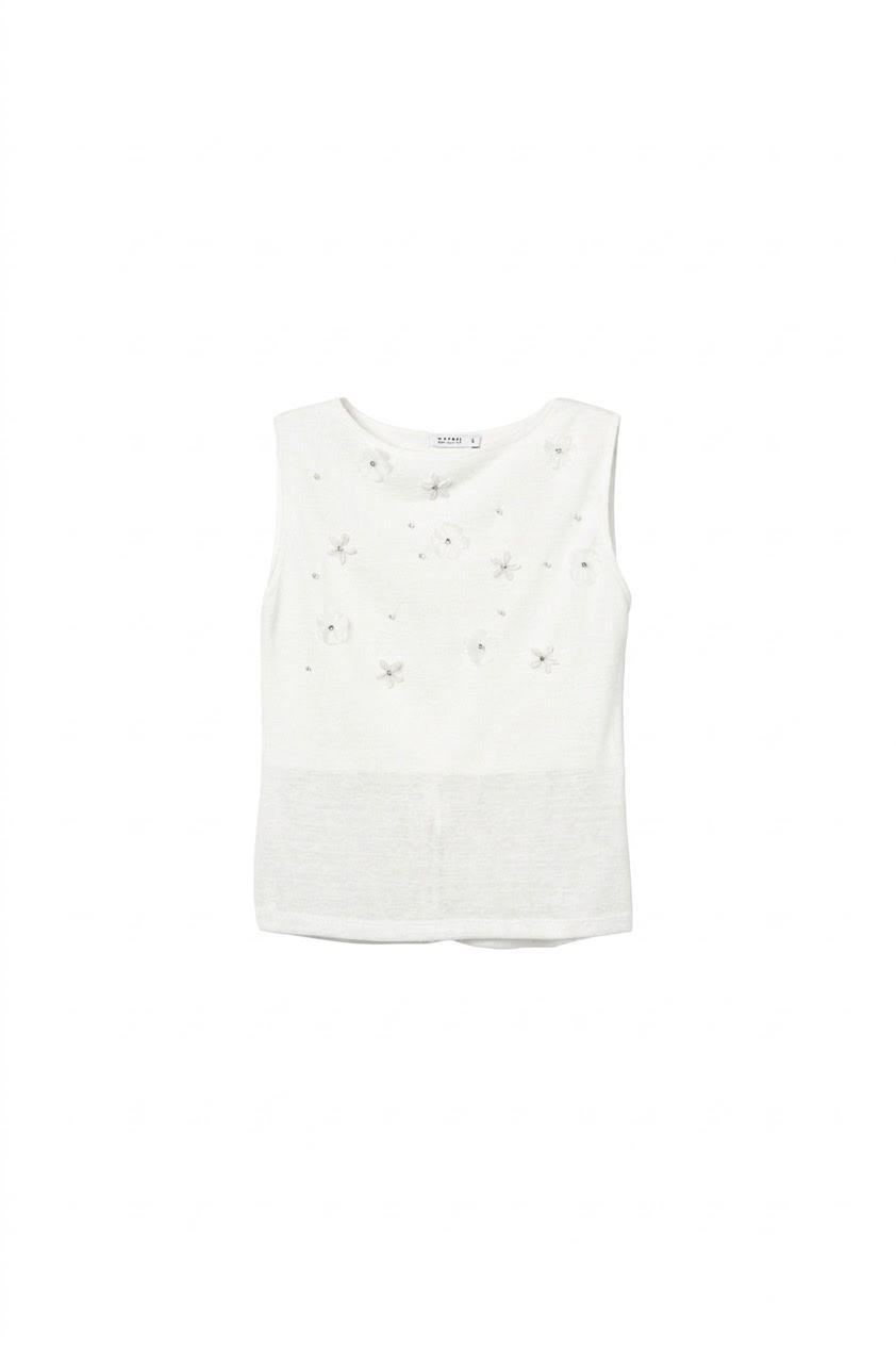 Top con dettagli strass perline Tiffosi