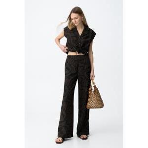 Pantalone gamba larga donna  marrone