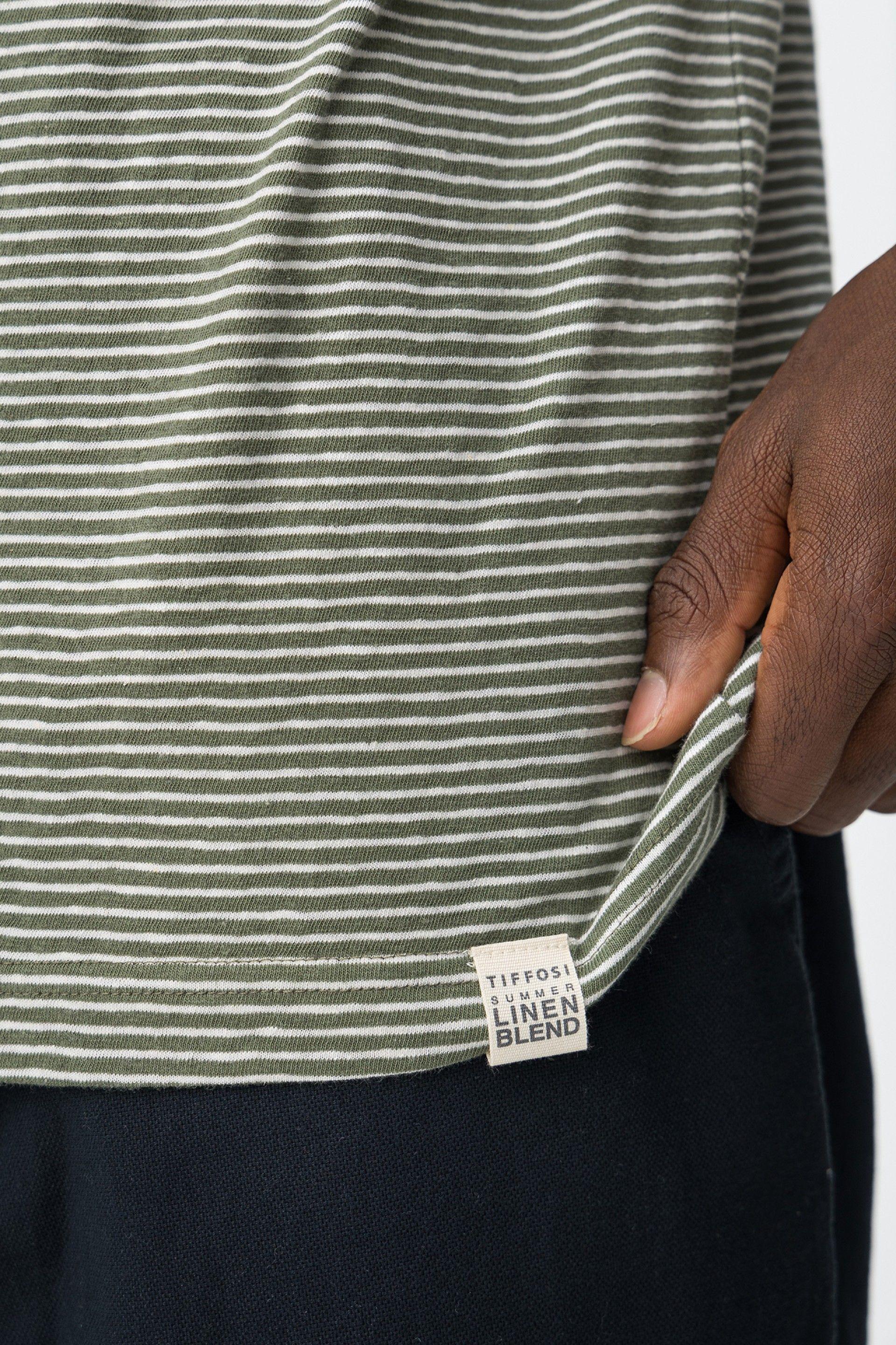 T-shirt righe misto lino cotone Tiffosi