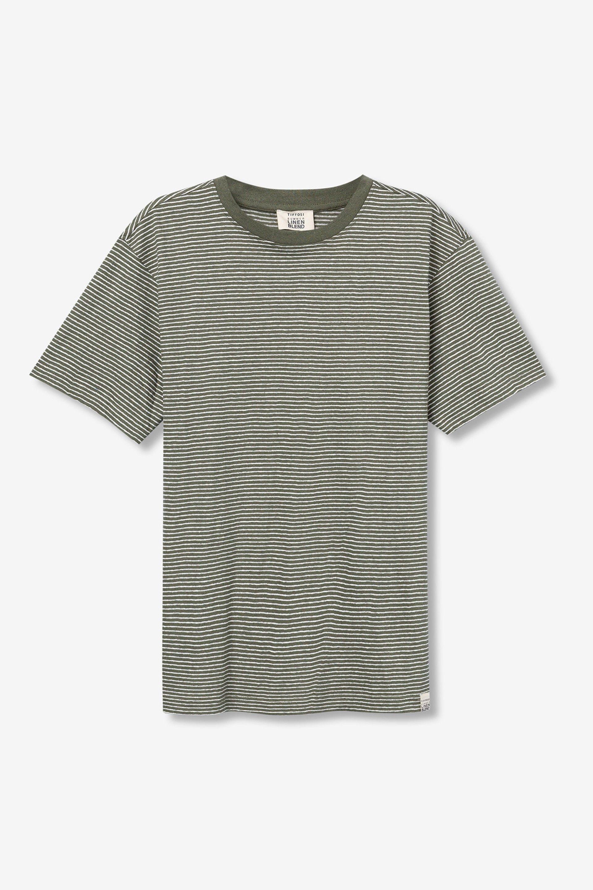 T-shirt righe misto lino cotone Tiffosi