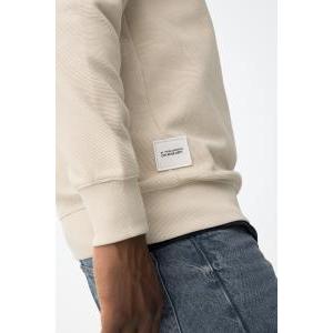 Maglione mezza zip beige
