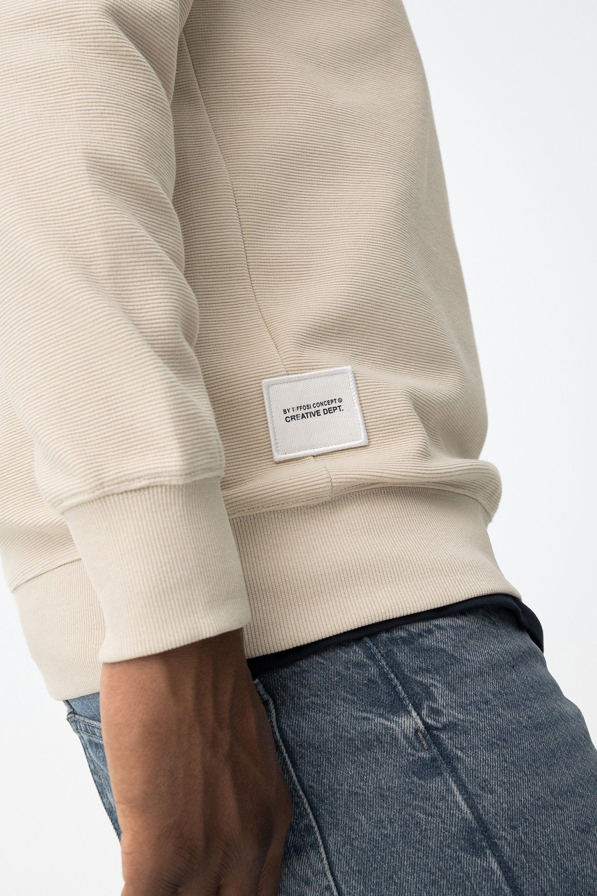 Maglione mezza zip beige Tiffosi