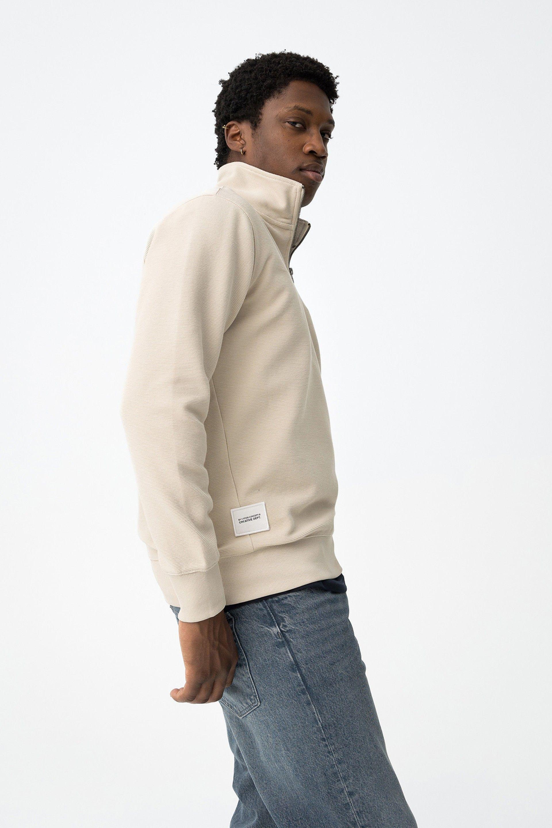 Maglione mezza zip beige Tiffosi