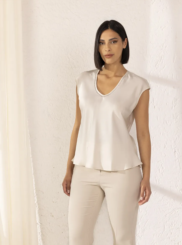 Blusa con strass donna Lizalu00f9