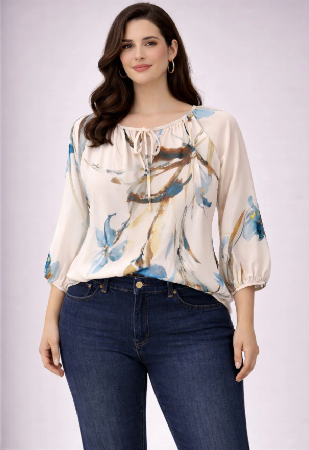 Blusa fantasia floreale Lizalu00f9 donna