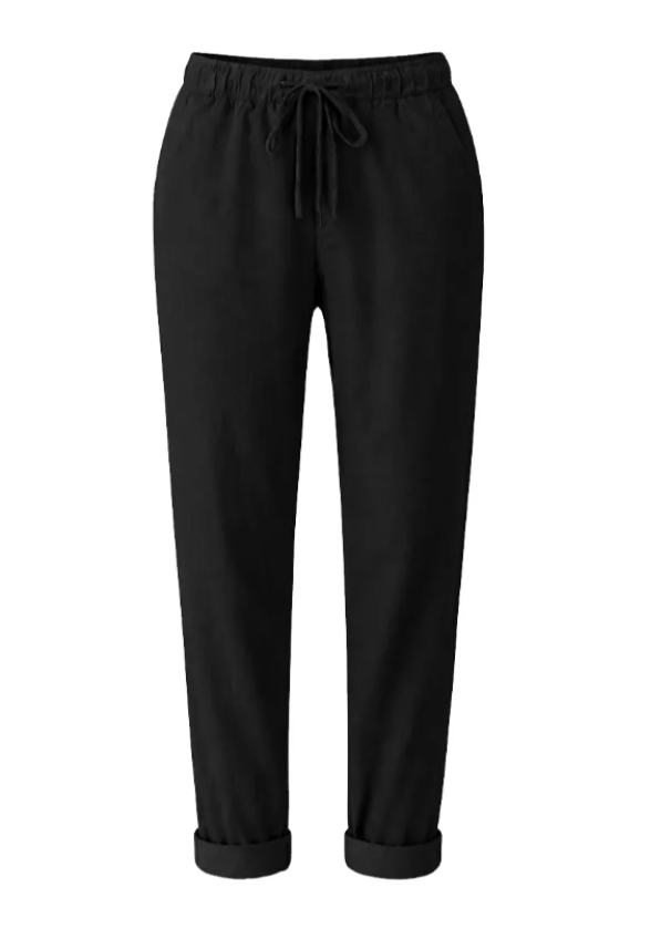 Pantaloni in cotone nero da donna Lizalu00f9