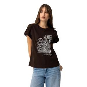 T-shirt marrone donna