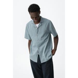 Camicia mezza manica in misto lino  uomo
