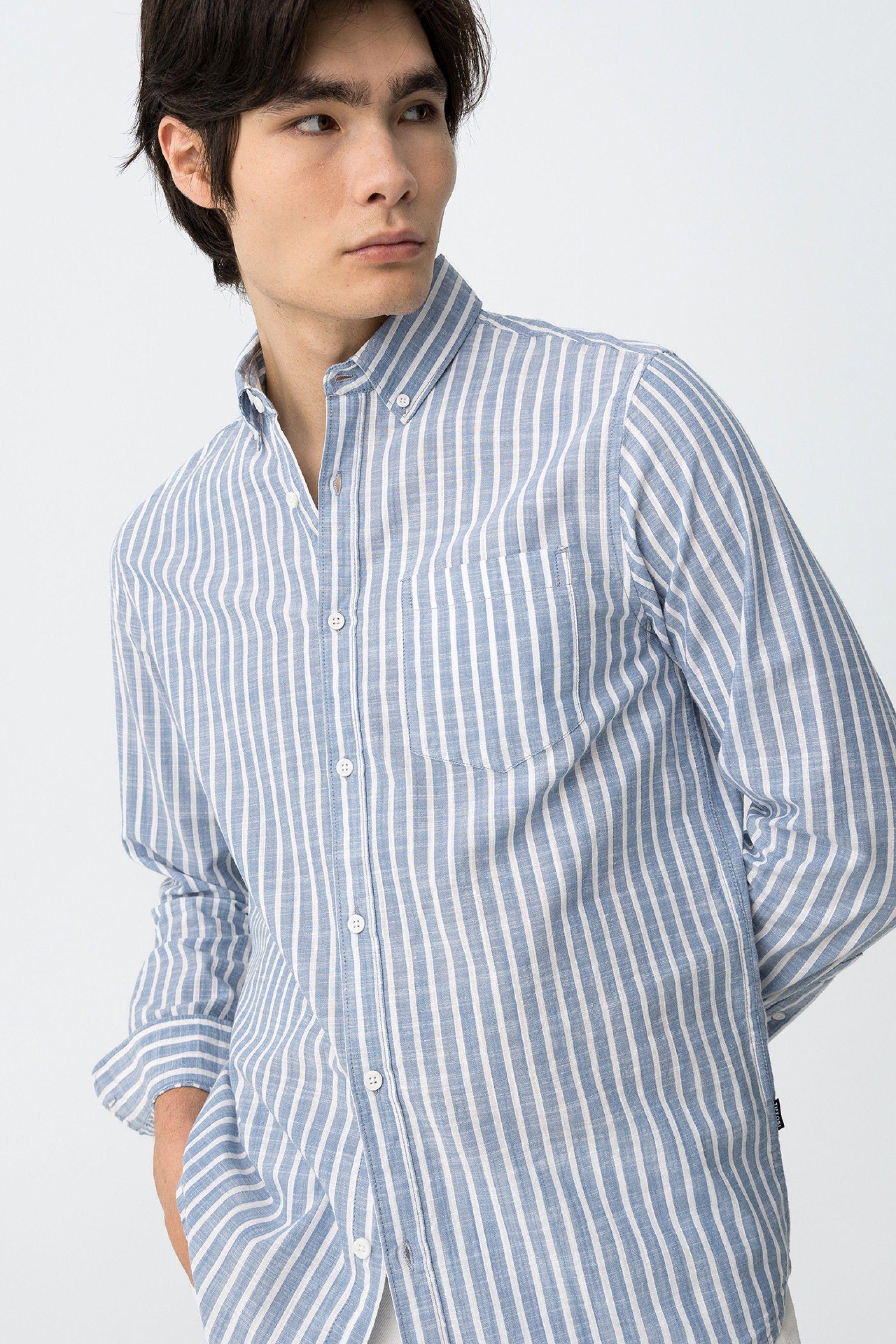 Camicia in cotone a righe manica lunga Tiffosi uomo