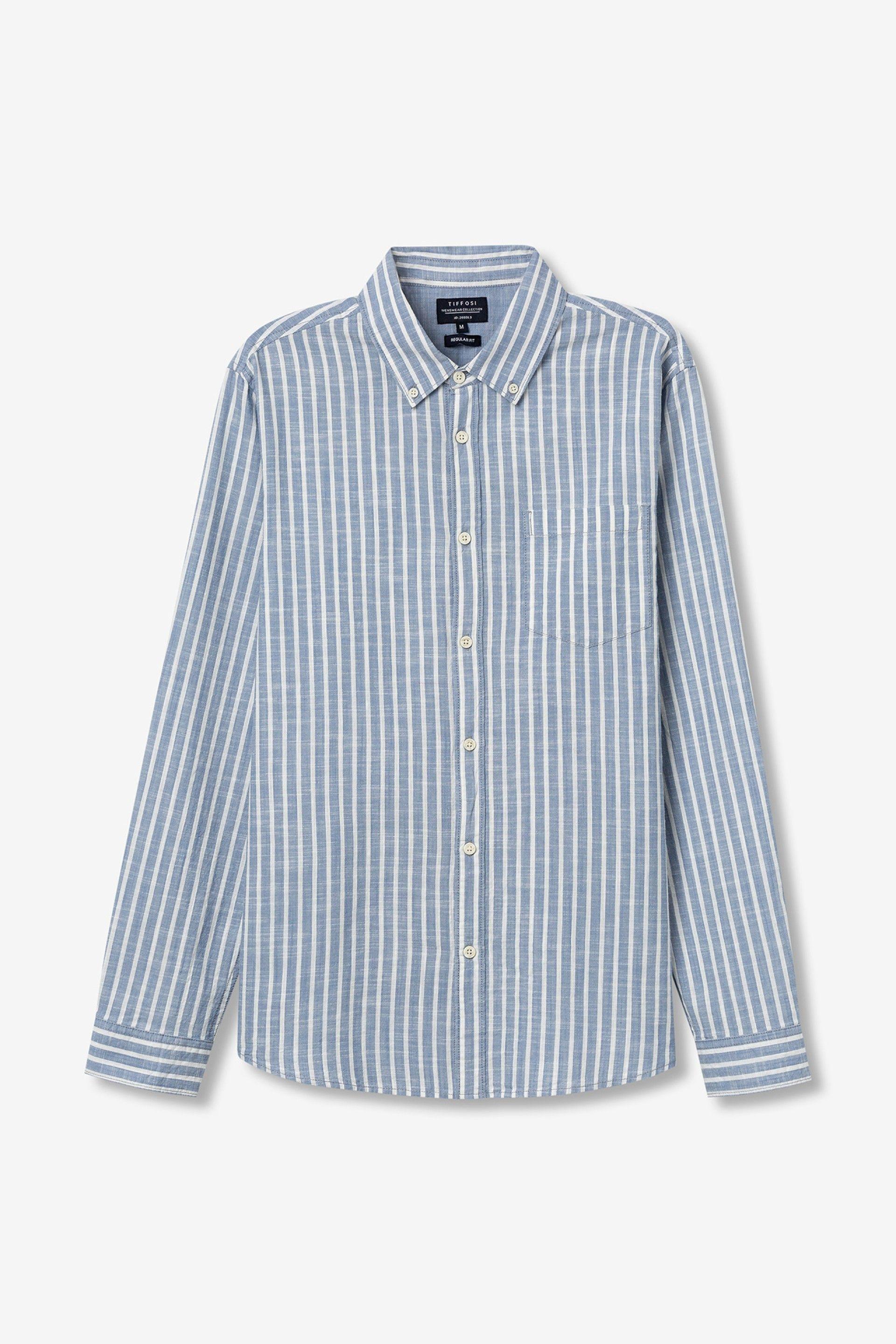 Camicia in cotone a righe manica lunga Tiffosi uomo