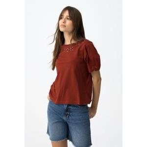 T-shirt con dettagli floreali  donna