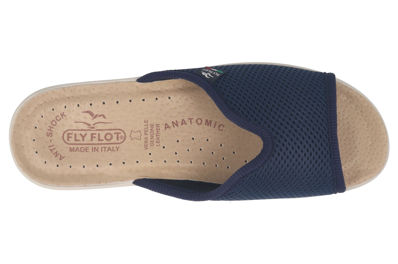 Ciabatte a fascia in rete elastica blu Fly Flot donna