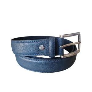 Cintura in vera pelle blu  uomo