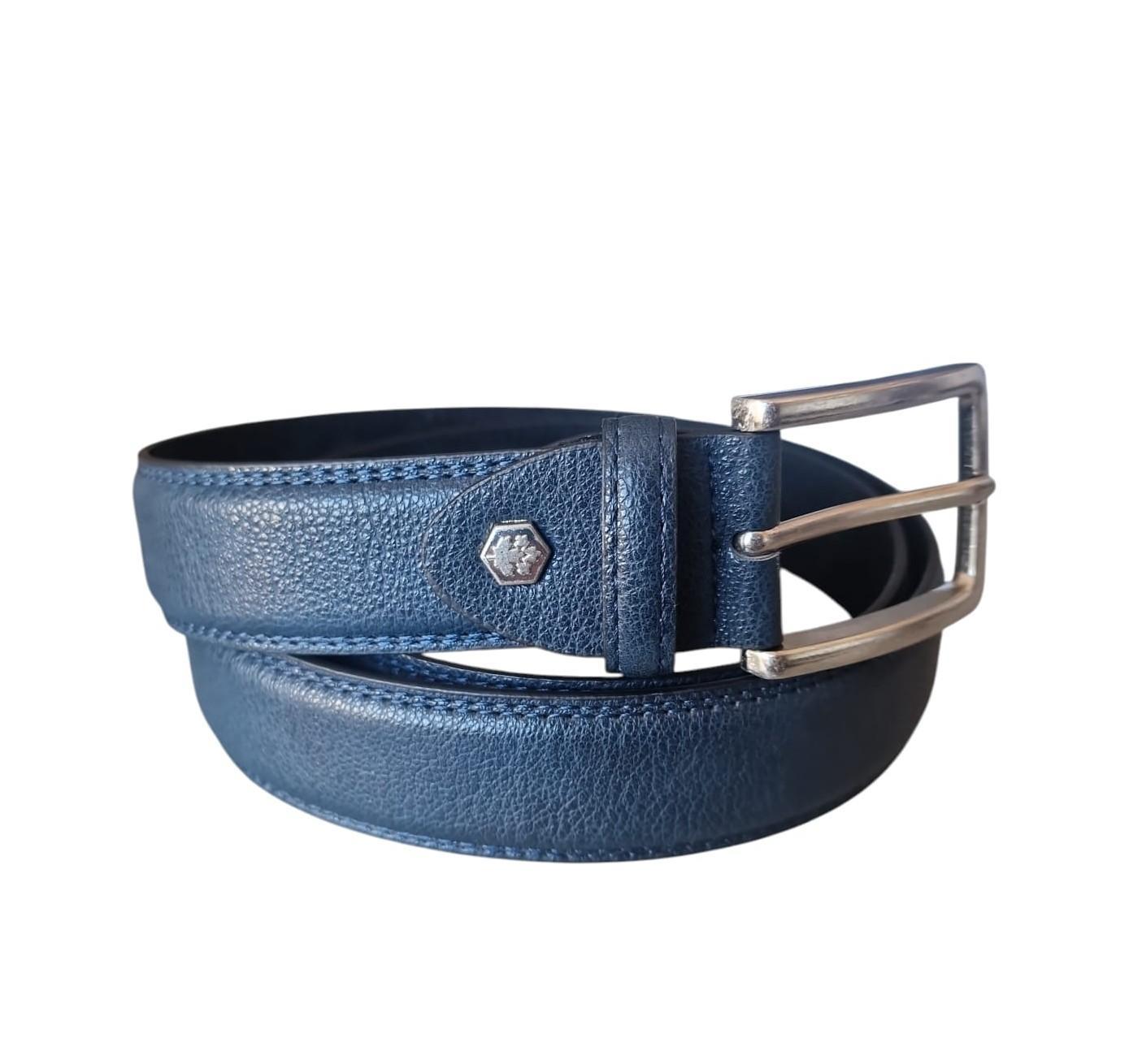 Cintura in vera pelle blu Lumberjack uomo