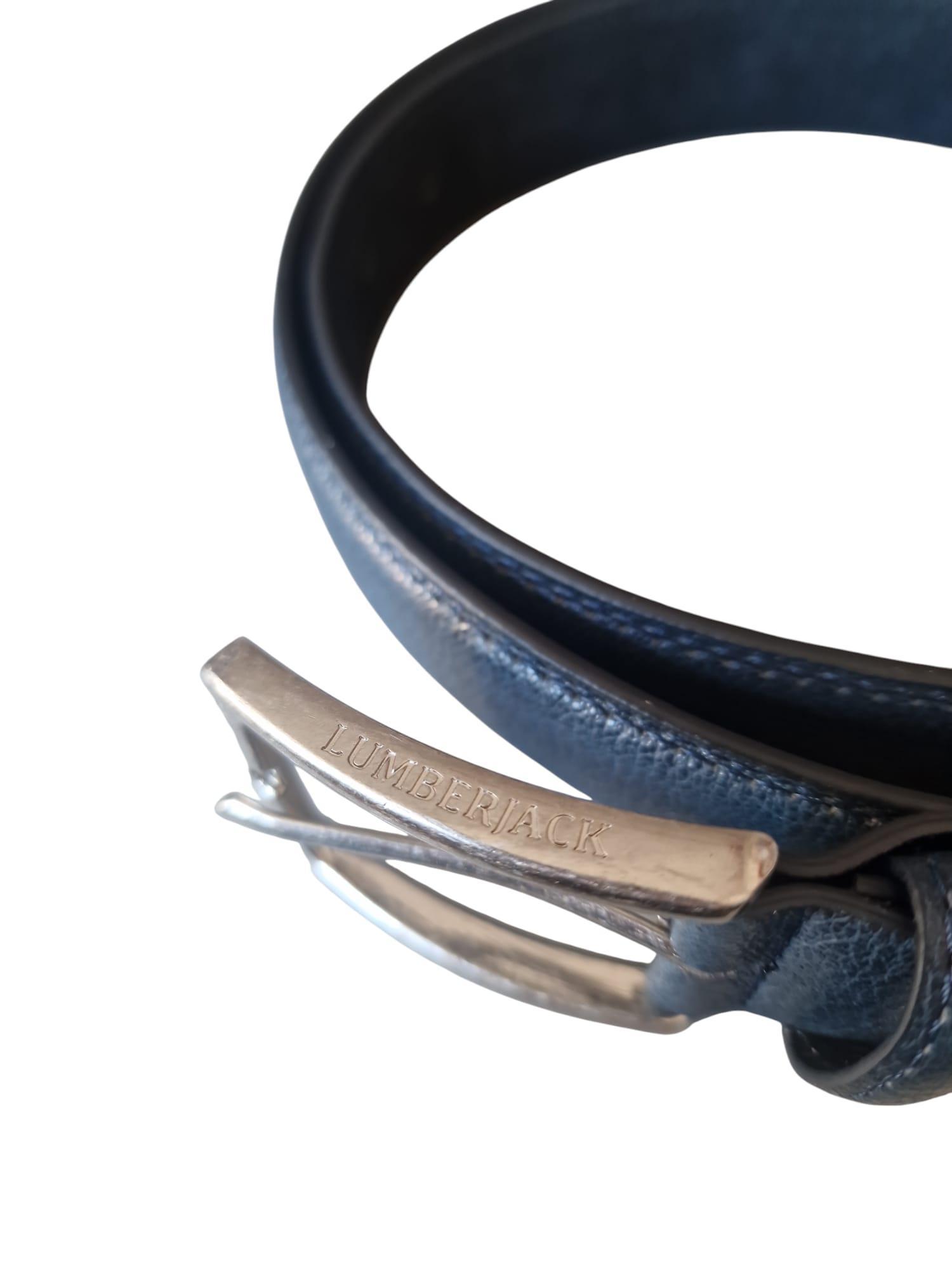 Cintura in vera pelle blu Lumberjack uomo