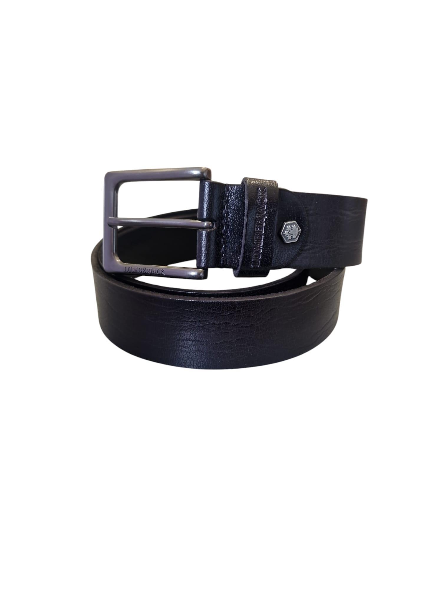 Cintura in vera pelle nera Lumberjack uomo