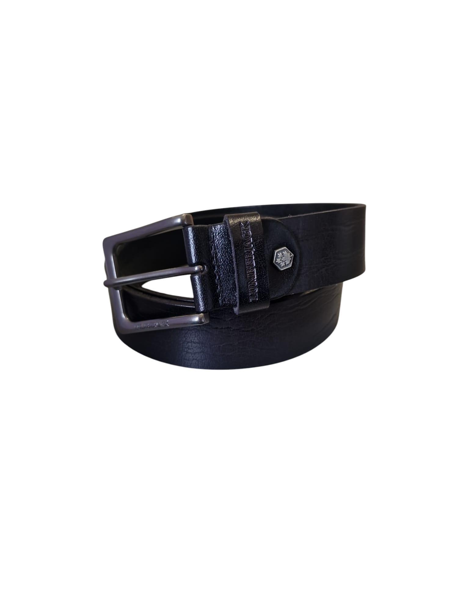 Cintura in vera pelle nera Lumberjack uomo
