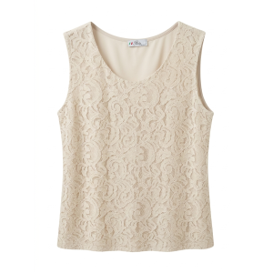 Top spalla larga oversize in pizzo donna