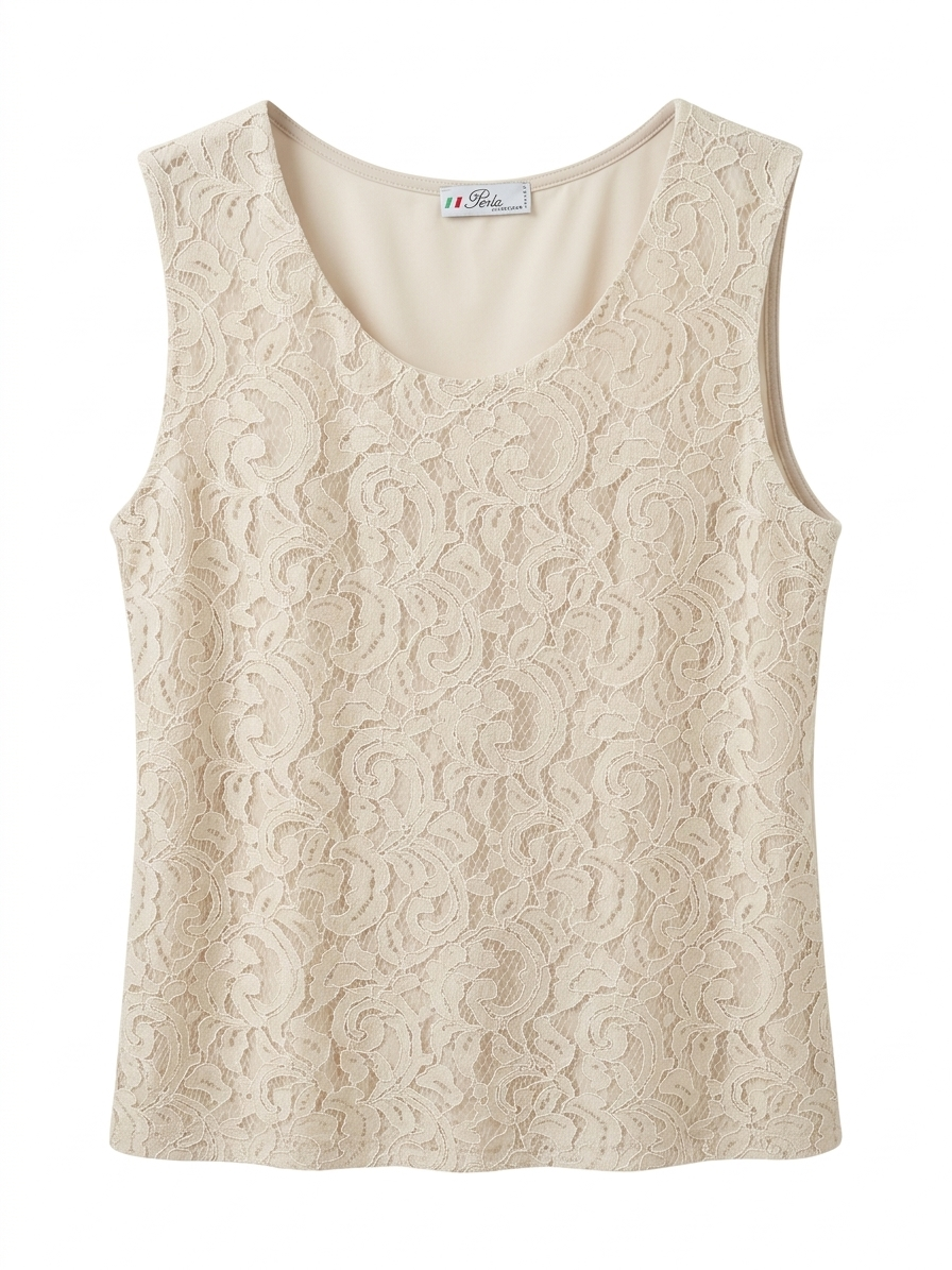 Top spalla larga oversize in pizzo donna
