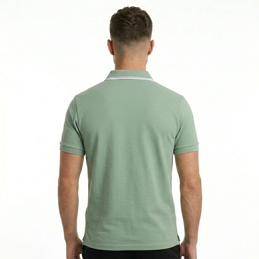 Polo in cotone da uomo Yes Zee verde