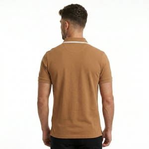 Polo in cotone da uomo  marrone