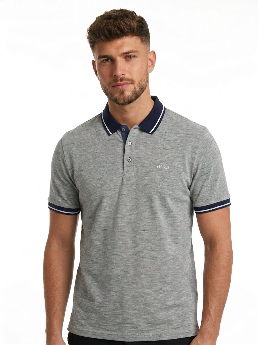 Polo in cotone da uomo Yes Zee