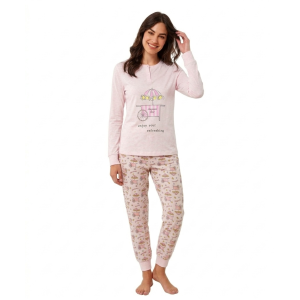 Pigiama donna in cotone jersey  gp5116 rosa
