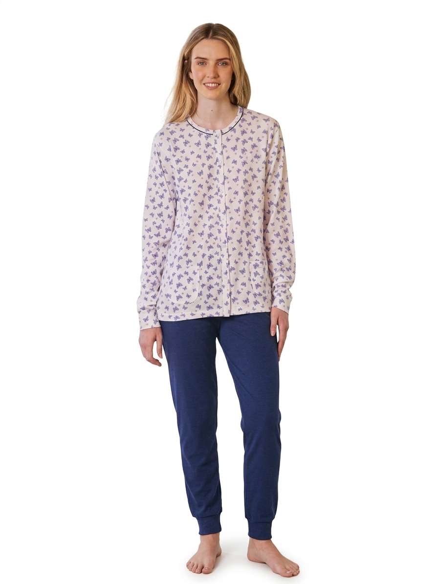Pigiama farfalle in cotone jersey Irge donna
