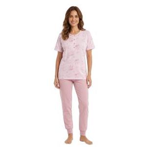 Pigiama donna manica corta pantalone lungo rosa