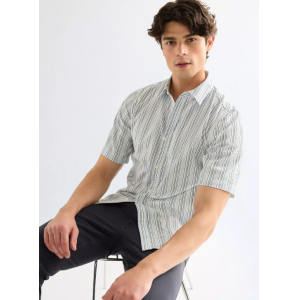 Camicia manica corta righe  blu