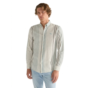 Camicia maniche lunghe in cotone a righe