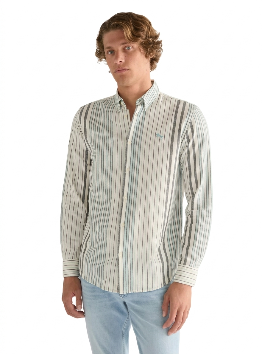 Camicia maniche lunghe in cotone a righe Wrangler