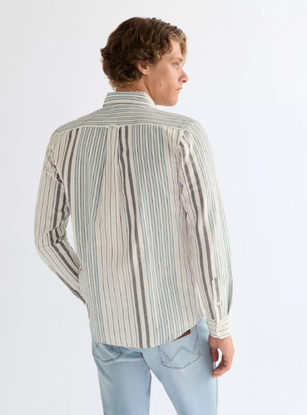 Camicia maniche lunghe in cotone a righe Wrangler