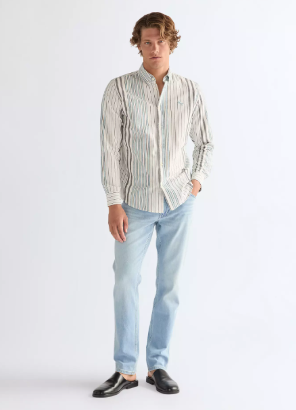 Camicia maniche lunghe in cotone a righe Wrangler