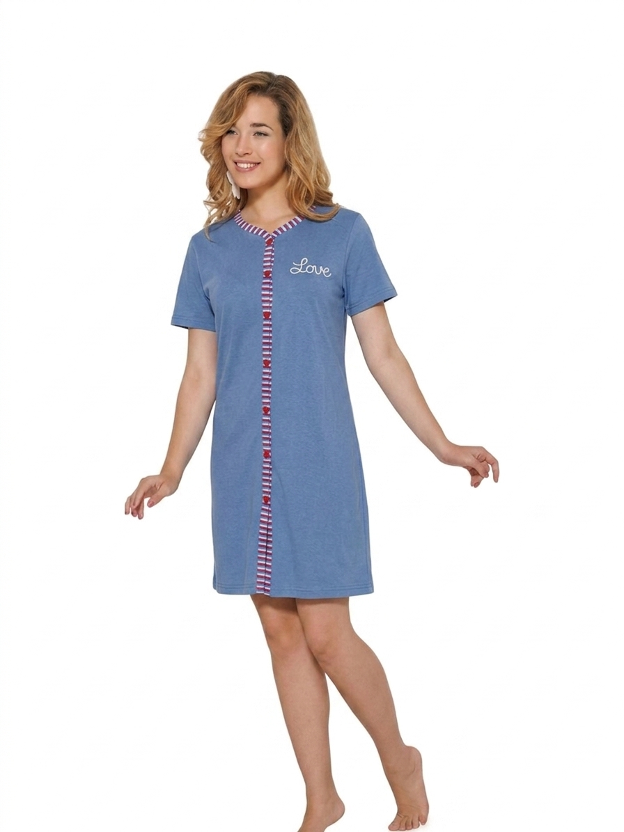 Camicia da notte mezza manica cotone Buccia Di Mela