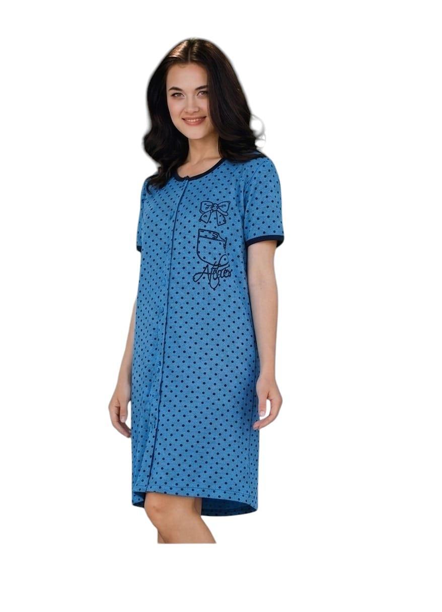 Camicia da notte mezza manica in ciniglia Buccia Di Mela