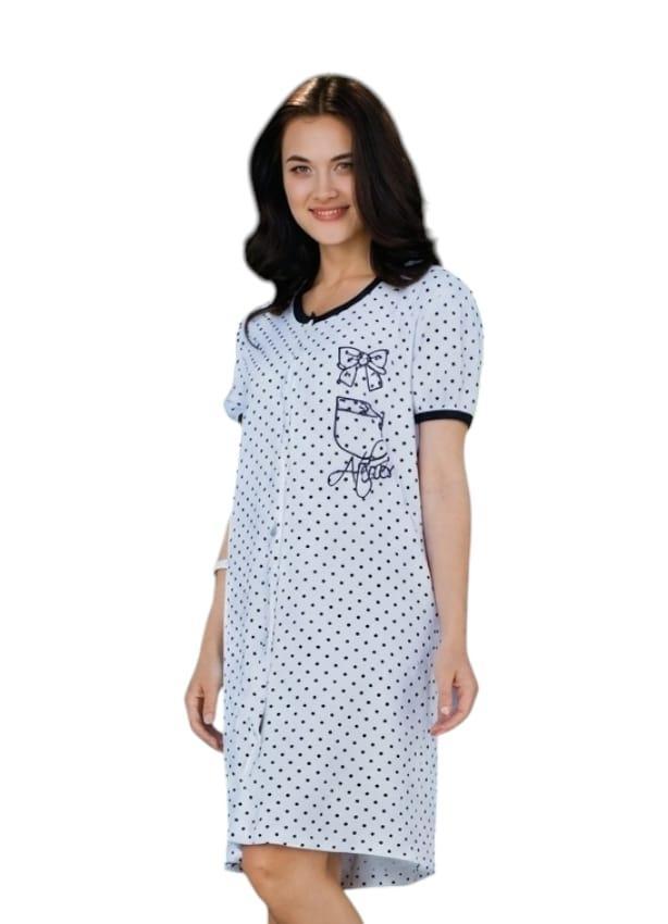 Camicia da notte mezza manica in ciniglia Buccia Di Mela