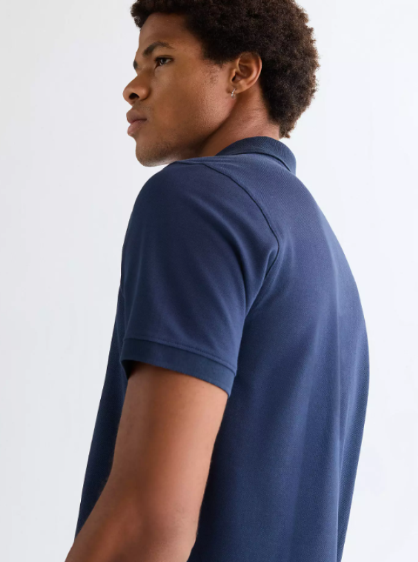 Polo mezza manica blu in cotone Wrangler