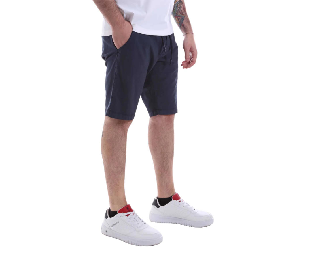 Bermuda in cotone blu Yes Zee uomo