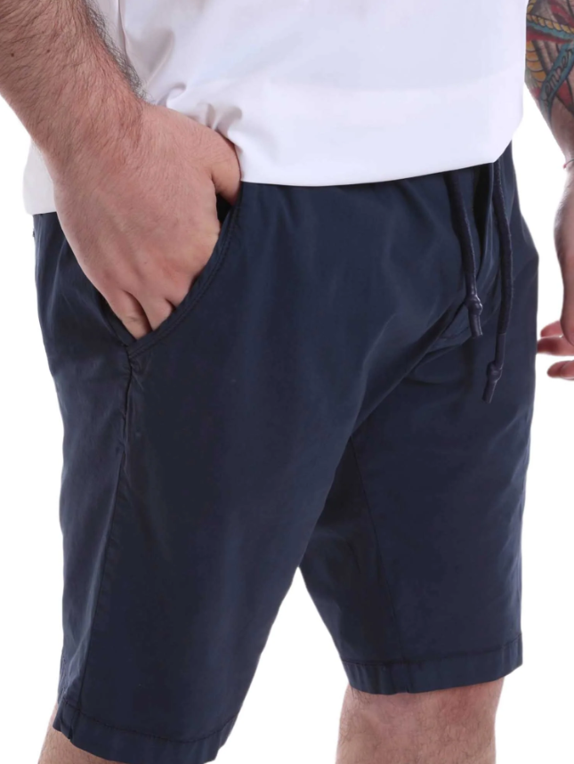 Bermuda in cotone blu Yes Zee uomo