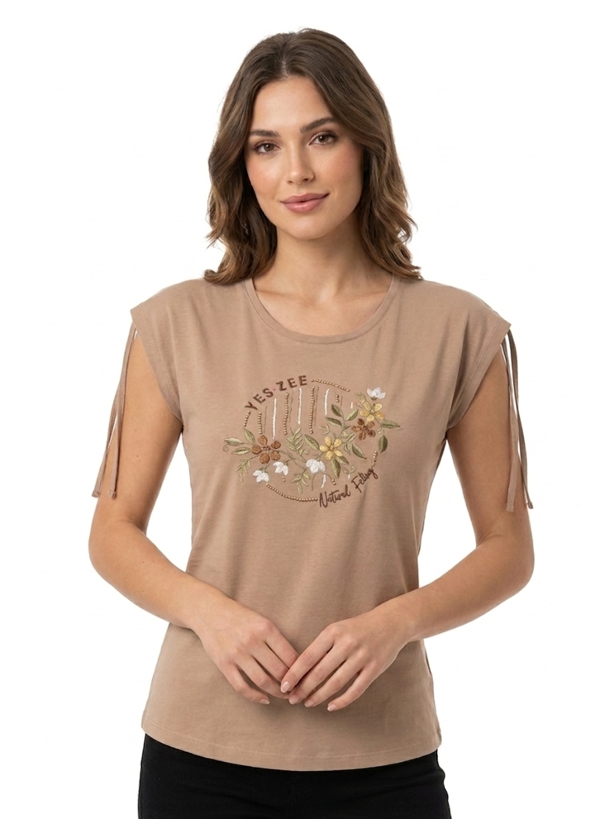 T-shirt smanicata Yes Zee donna