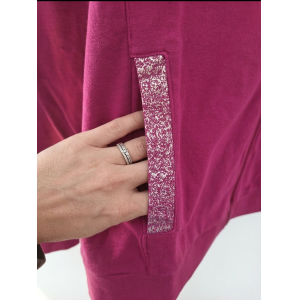 Tuta jersey donna taschino glitter fucsia
