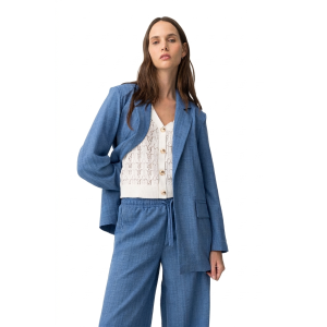 Giacca lunga donna azzurro