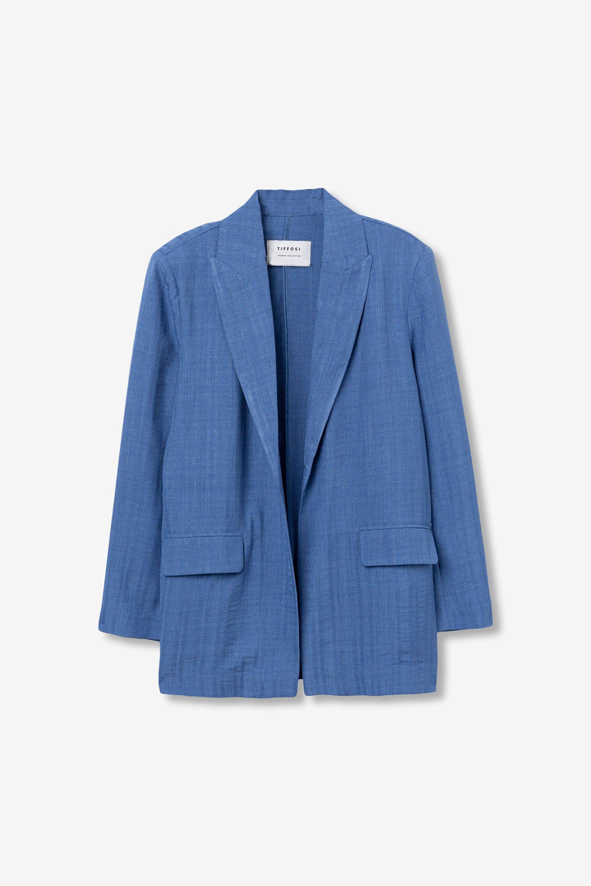 Giacca lunga donna azzurro Tiffosi