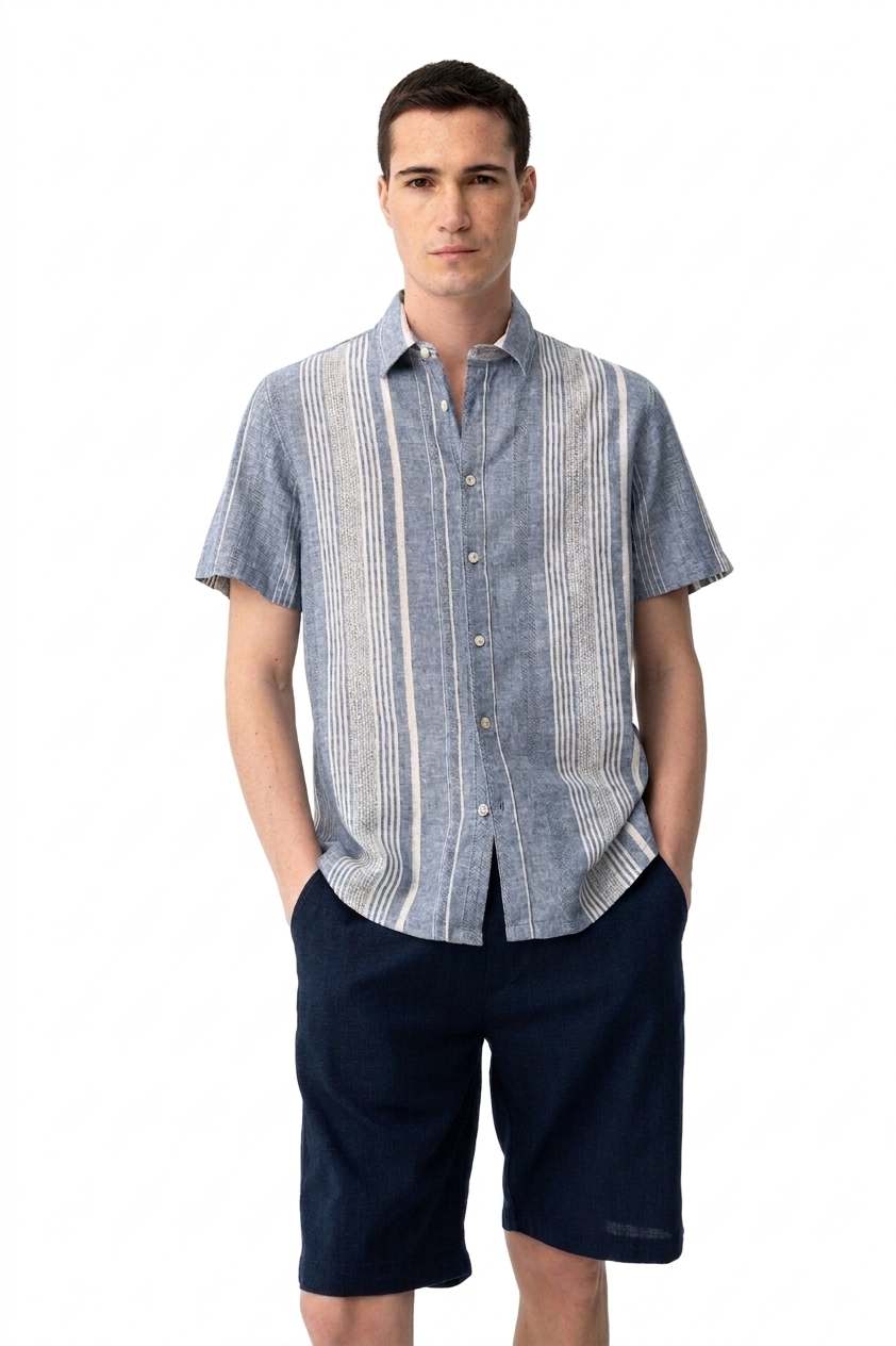Camicia mezza manica misto lino cotone Tiffosi