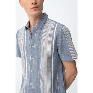 Camicia mezza manica misto lino cotone