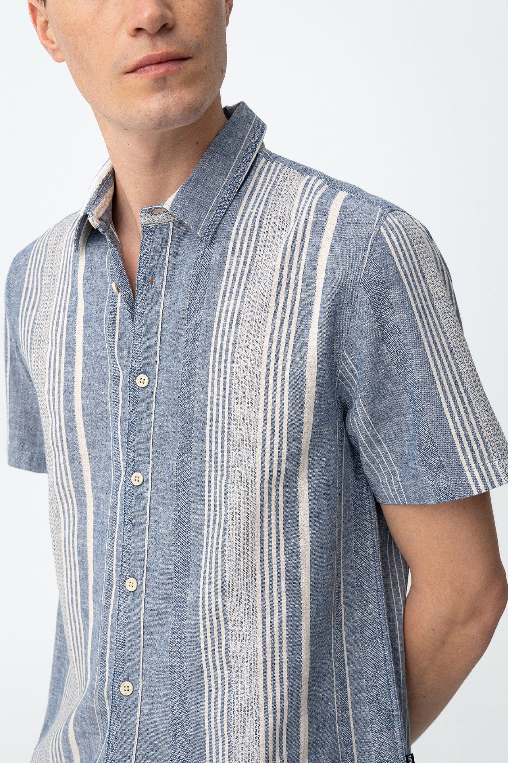 Camicia mezza manica misto lino cotone Tiffosi